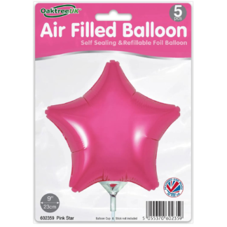 Pink Star 9" Packaged x 5pcs