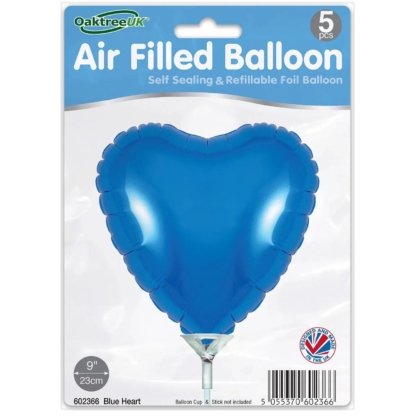 Blue Heart 9" Packaged Self Sealing  x 5pcs