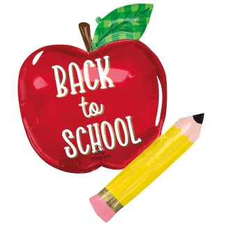 Back to School SuperShape Foil Balloon 23"/58cm w x 28"/71cm