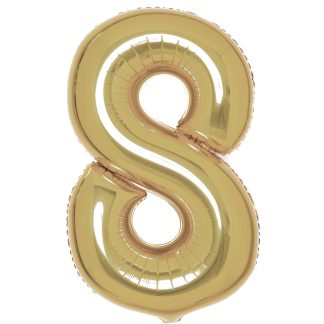 White Gold Number 8 Balloon - 34" Foil