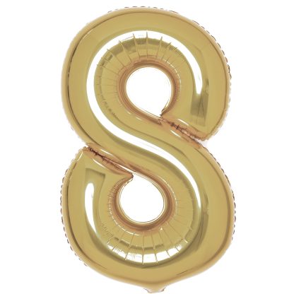White Gold Number 8 Balloon - 34" Foil