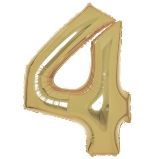 White Gold Number 4 Balloon - 34" Foil