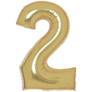 White Gold Number 2 Balloon - 34" Foil