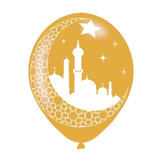 Eid Latex Balloons 11"/27.5cm - 1 PKG/6