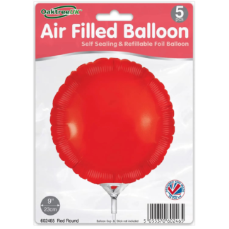 Red Round 9" Packaged Self Sealing x 5pcs