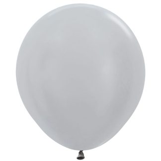 Satin Solid Silver 481 Latex Balloons - 18" Latex (25ct)