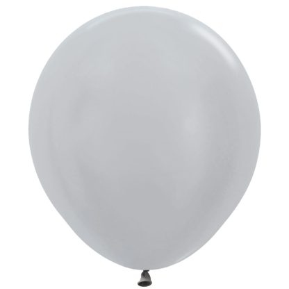 Satin Solid Silver 481 Latex Balloons - 18" Latex (25ct)