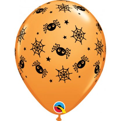 SPIDERS WEBS & STARS ASSORTMENT Halloween latex Balloons -11" (25CT) - Image 3