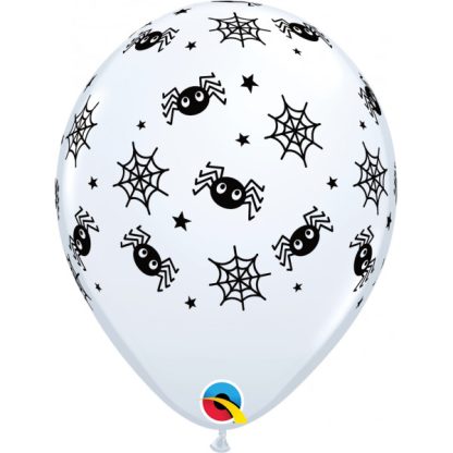SPIDERS WEBS & STARS ASSORTMENT Halloween latex Balloons -11" (25CT) - Image 2