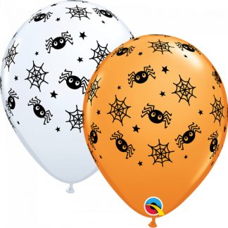 SPIDERS WEBS & STARS ASSORTMENT Halloween latex Balloons -11" (25CT)