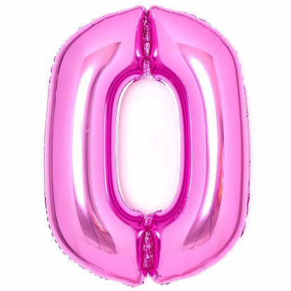 Pink Number 0 Balloon - 34" Foils