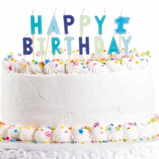 Happy 1st Birthday Blue Pick Candles 2cm - 1 PC