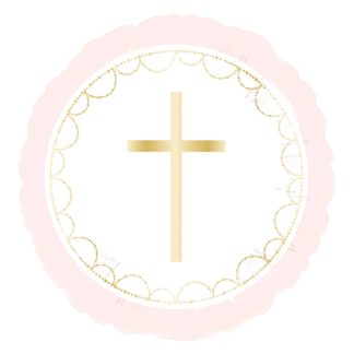 Pink Botanical Celebration Communion - 18" Foil