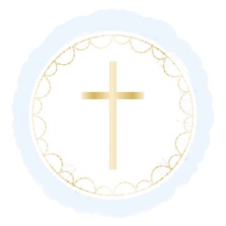 Blue Botanical Celebration Communion - 18" Foil