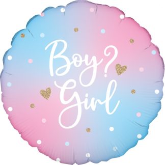 BRIGHT PASTEL Gender Reveal HOLOGRAPHIC Balloon - 18" Foil