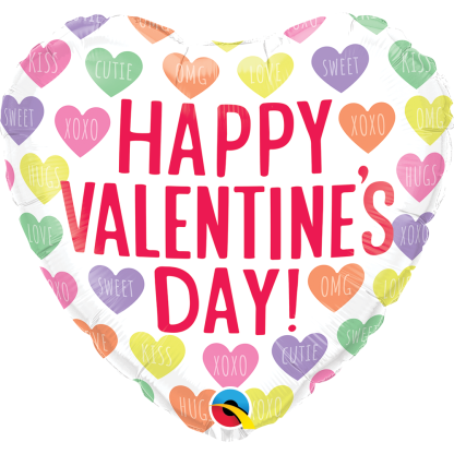 Valentine's Conversation Heart Balloon - 18" Foil