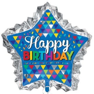 Primary Sketchy Happy Birthday SuperShape Balloon  - 34"/86cm x 32"/81cm Foil