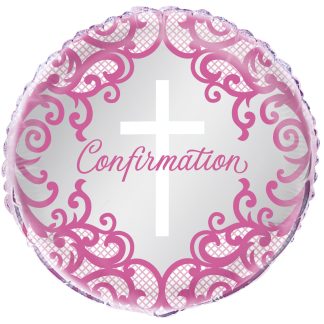 Pink Cross Confirmation Balloon - 18"Foil