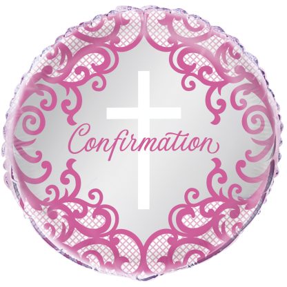 Pink Cross Confirmation Balloon - 18"Foil
