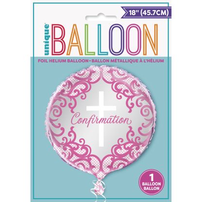 Pink Cross Confirmation Balloon - 18"Foil - Image 2