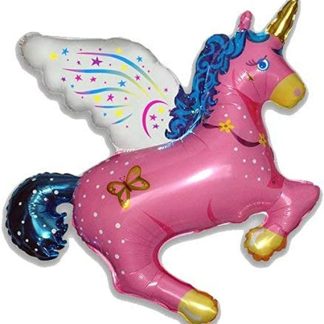 PINK Magic Unicorn Supershape Balloon - Foil 38" X 35" 97cm X 89cm
