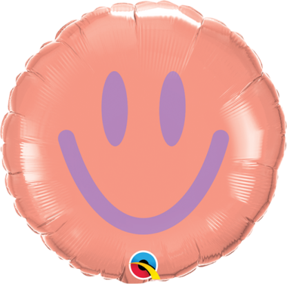 Mini Smiles Pink & Coral  Air-Filled Balloon – 9" Foil - Image 2