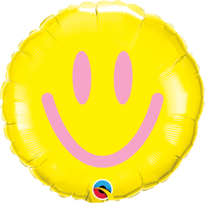 Mini Smiles Yellow & Caribbean Blue Air-Filled Balloon – 9" Foil - Image 3