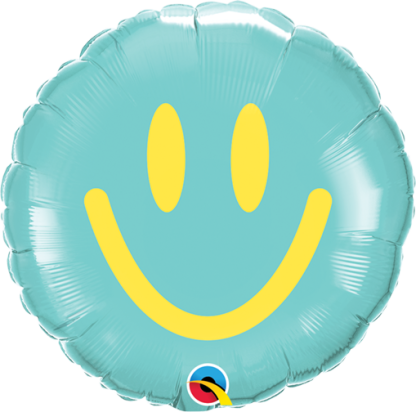 Mini Smiles Yellow & Caribbean Blue Air-Filled Balloon – 9" Foil