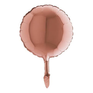 Mini Rose Gold Round Shape Air-Filled Balloon – 9″ Foil