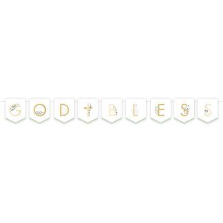 Botanical Celebration God Bless Card Pennant Banner 1.6m - (1ct)