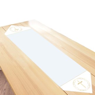 Blue Botanical Celebration Fabric Table Runners - 40cm x 1.8m (1ct)