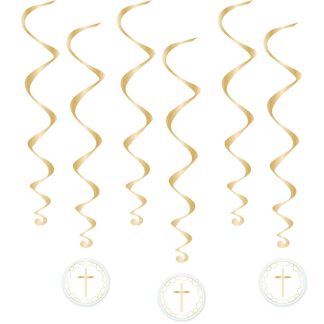Blue Botanical Celebration Swirl Decorations - (1ct)