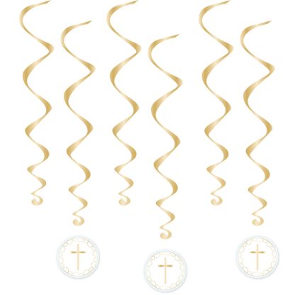 Blue Botanical Celebration Swirl Decorations - (1ct)