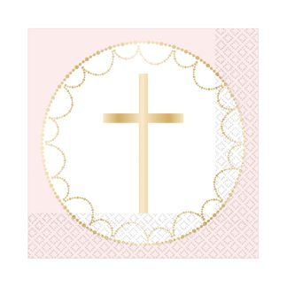 Pink Botanical Celebration Luncheon Napkins 33cm - (20ct)