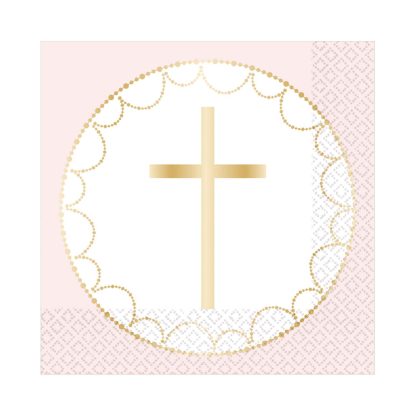 Pink Botanical Celebration Luncheon Napkins 33cm - (20ct)