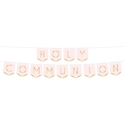 Pink Botanical Celebration Communion Card Pennant Banners 2.5m - (1ct)