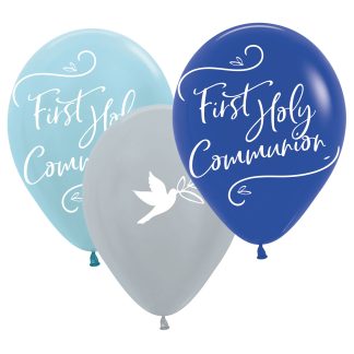 Blue First Holy Communion  - 11" latex 6ct