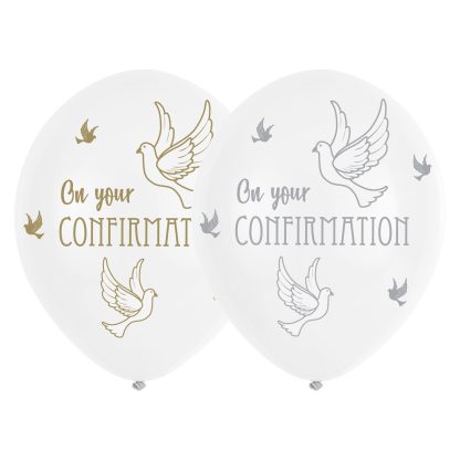 Confirmation Dove Latex Balloons 11"/28" - 1 PKG/6