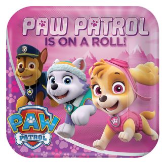 Paw Patrol Pink Paper Plates - 23cm (8ct)