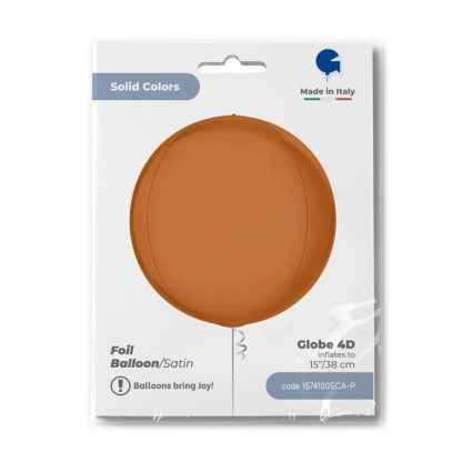 Satin Caramel 4D Globe - 15" Foil - Image 2