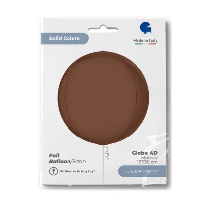 Satin Chocolate 4D Globe - 15" Foil - Image 2