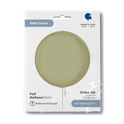 Satin Olive Green 4D Globe - 15" Foil - Image 2