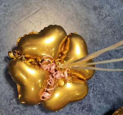 Satin Gold Base Hearts Medium - 16" - Air Fill Only - Image 2