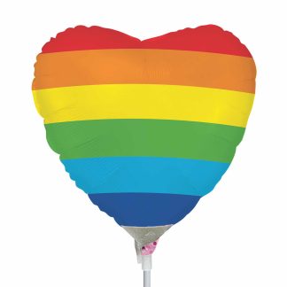 Mini Rainbow Heart Air Filled Balloon – 9" Foil