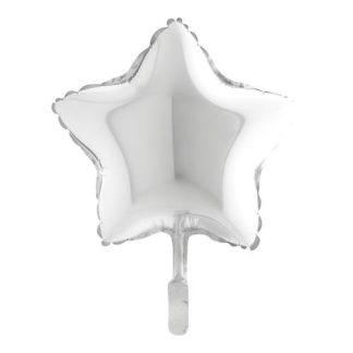 Mini White Star Shape Air-Filled Balloon – 9″ Foil