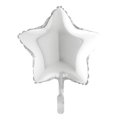 Mini White Star Shape Air-Filled Balloon – 9″ Foil