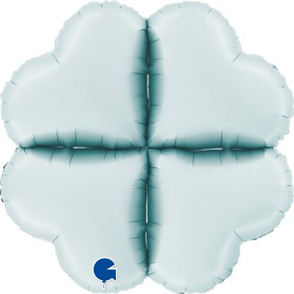 Satin Pastel Blue Base Hearts Medium - 16" - Air Fill Only
