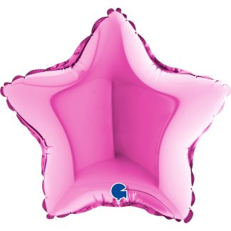 Mini Fuchsia Star Shape Air-Filled Balloon – 4″ Foil