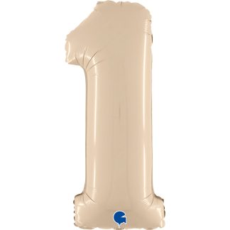 Satin Cream No. "1" Balloon - 26" Foil
