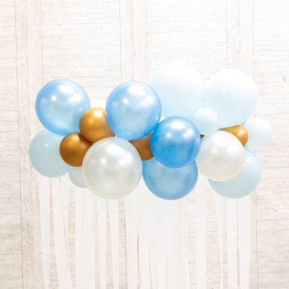Blue Botanical Celebration Latex Balloon Backdrops- (Contains 39 Balloons)